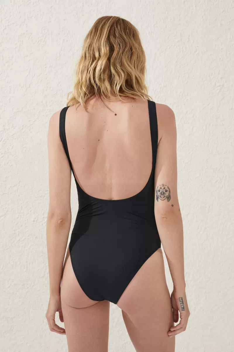 Cotton On One Piece Swimsuits Scoop Back One Piece Cheeky Black