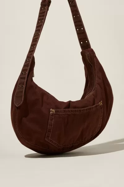 Bags & Belts Cotton On Bowie Crescent Cross Body Bag Women Chocolate Denim Giveaway