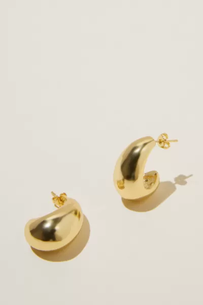 Gold Plated Tear Drop Stud Cotton On Mid Charm Earring Jewelry Artisan Women